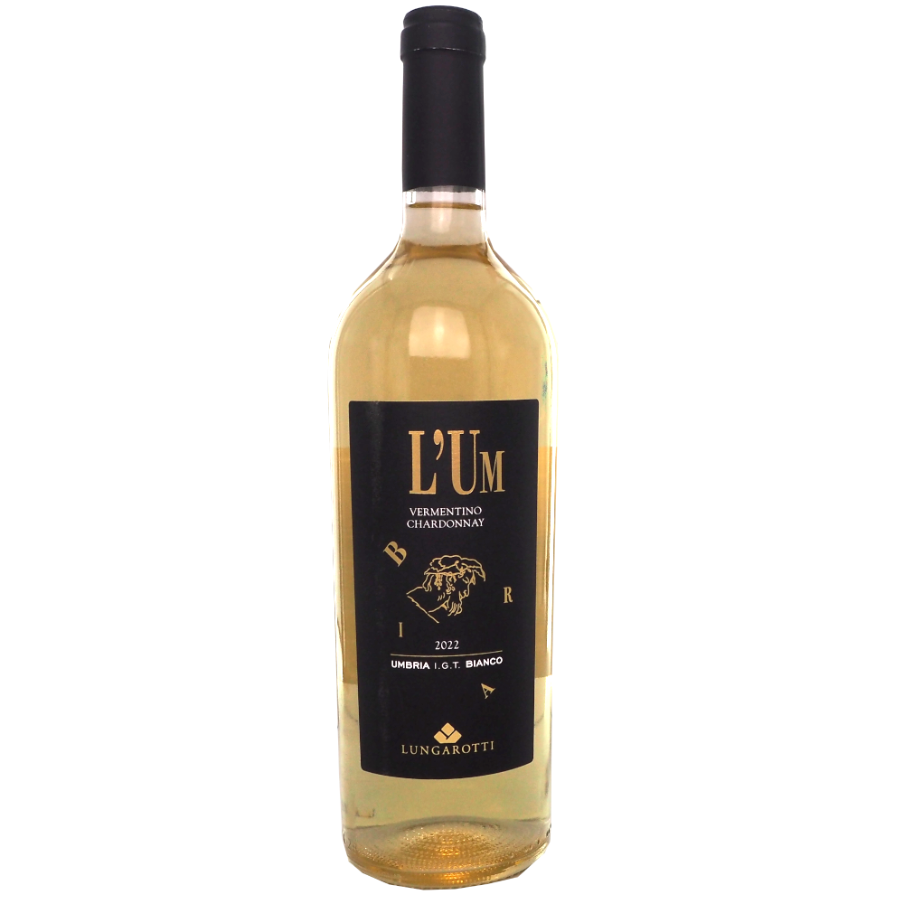 Hvidvin-italien-umbrien-vermentino-chardonnay-L'Um-bianco-2022-lungarotti-12,5%-75cl-vinogvelsmag Lungarotti L'U Bianco 2022 - Billede 1