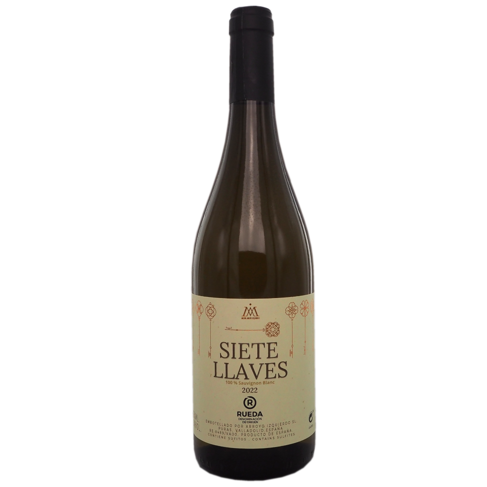 Hvidvin-spanien-castilla-y-leon-rueda-sauvignon-blanc-siete-llaves-2022-75cl-vinogvelsmag Siete Llaves Sauvignon blanc 2022 - Billede 1