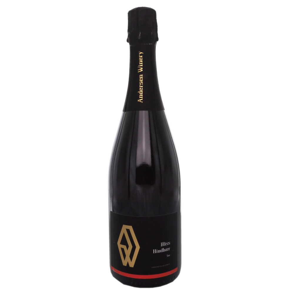 Mousserendevin-danmark-mols-bjerge-hindbær-bliss-sec-2022-75cl-10,5%-vinogvelsmag Andersen Winery Bliss Hindbær Sec - Billede 1