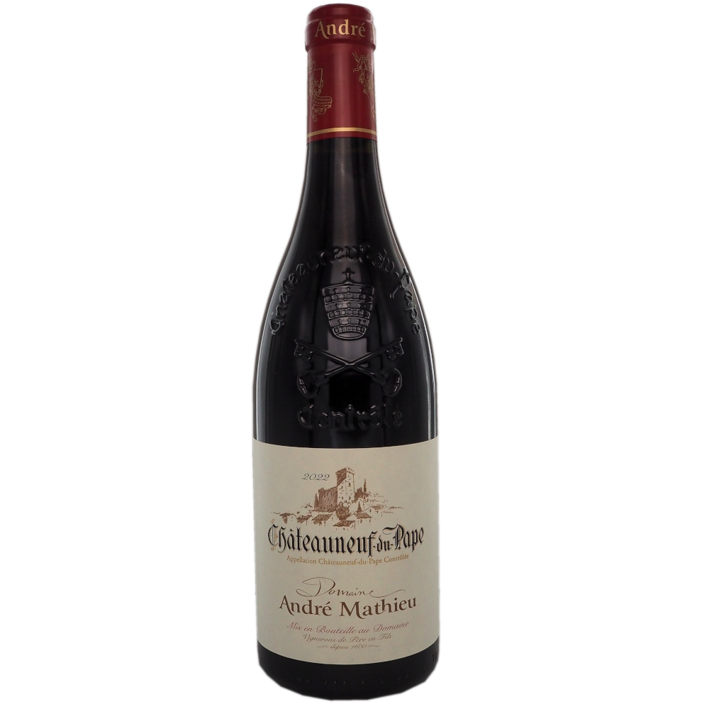 Roedvin-frankrig-rhone-chateauneuf-du-pape-2022-domaine-andre-mathieu-16%-75cl-vinogvelsmag Mathieu Chateauneuf du Pape Rouge 2022 - Billede 1