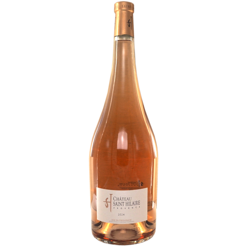Rosevin-frankrig-provence-aix-en-provence-grenache-syrah-cinsaut-cabernet-sauvignon-chateau-saint-hilaire-2024-13,5-300cl-vinogvelsmag Saint Hilaire Cot. d'AIX en Provence 2024 3 Liter - Billede 1